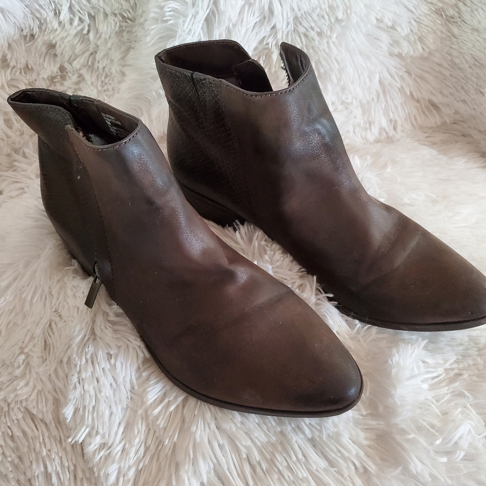 White Mountain Brown Ankle Booties